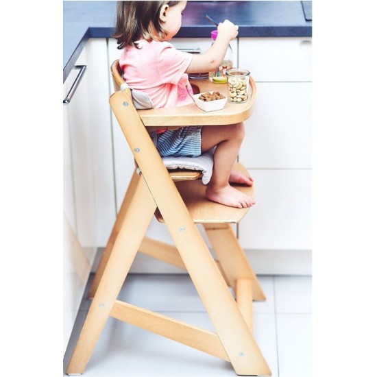 Medinė maitinimo kėdutė WOODY NATURAL 3 IN 1 