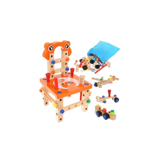 Laste puidust konstruktorikomplekt Tool, 3in1