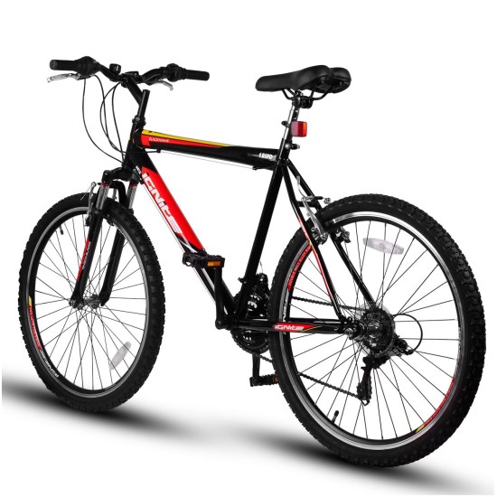 Dviratis MTB MalTrack BLAKHAWK 26" SHIMANO (PLIENINIS, JUODA/RAUDONA)