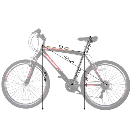 Dviratis MTB MalTrack BLAKHAWK 26" SHIMANO (PLIENINIS, JUODA/RAUDONA)