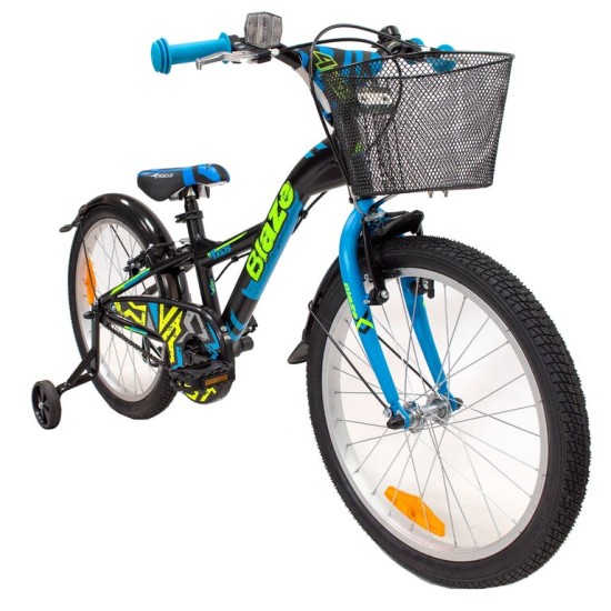 Dviratis 4KIDS Blaze 20" (aliuminis, juoda/mėlyna/žalia)