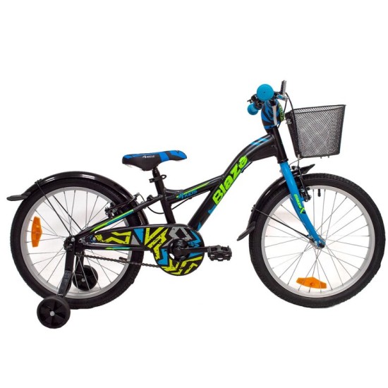 Dviratis 4KIDS Blaze 20" (aliuminis, juoda/mėlyna/žalia)