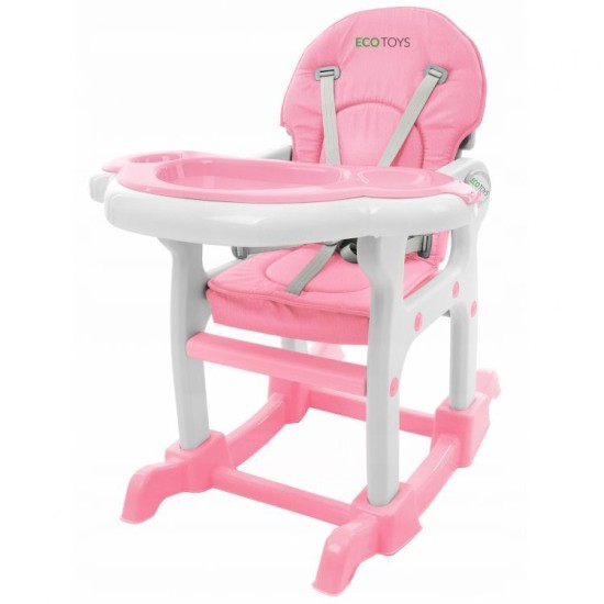 Maitinimo Kėdutė-Transformeris 3*1 ECO TOYS Rožinė
