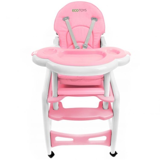 Maitinimo Kėdutė-Transformeris 3*1 ECO TOYS Rožinė