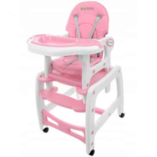 Maitinimo Kėdutė-Transformeris 3*1 ECO TOYS Rožinė