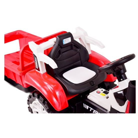 Punane elektritraktor haagisega TRUCK III