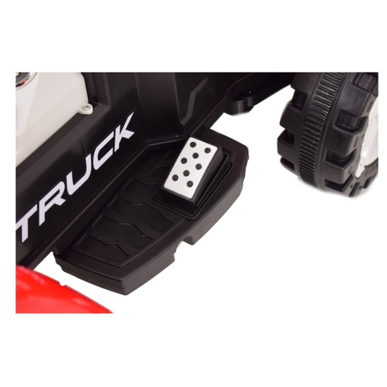 Punane elektritraktor haagisega TRUCK III