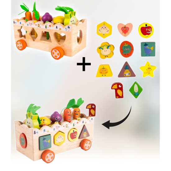 Montessori Medinė žvejyba „Vegetables"