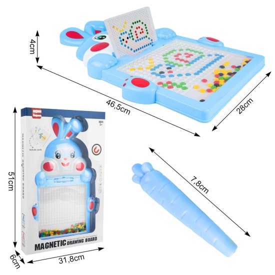 Montessori laste magnettahvel "Magpad", Rabbit Blue, 46.5 cm.