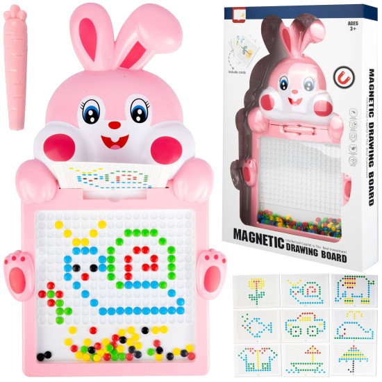 Montessori laste magnettahvel "Magpad", Rabbit Pink, 46.5 cm.