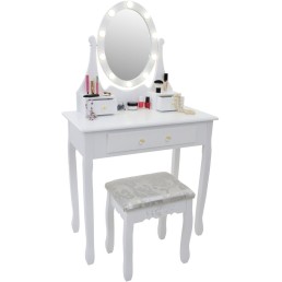 Puidust ilusalong Princess Funfitile tabureti ja LED-iga