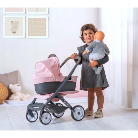 Nukukäru turvahälliga Smoby Maxi - Cosi Quinny 3 in 1 Pink
