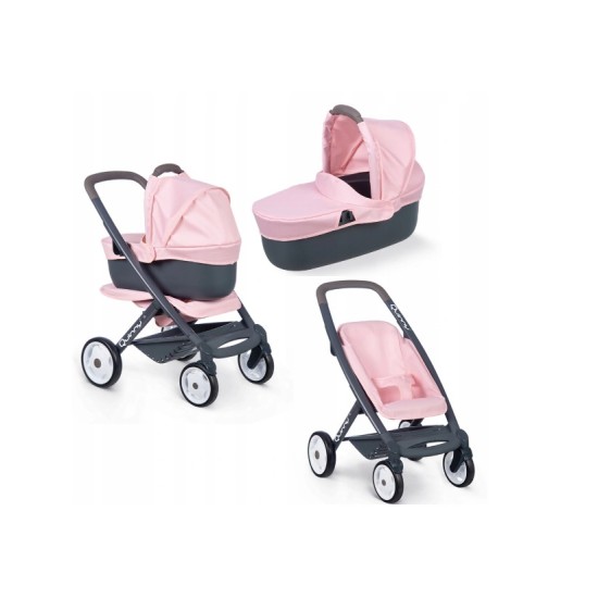 Nukukäru turvahälliga Smoby Maxi - Cosi Quinny 3 in 1 Pink