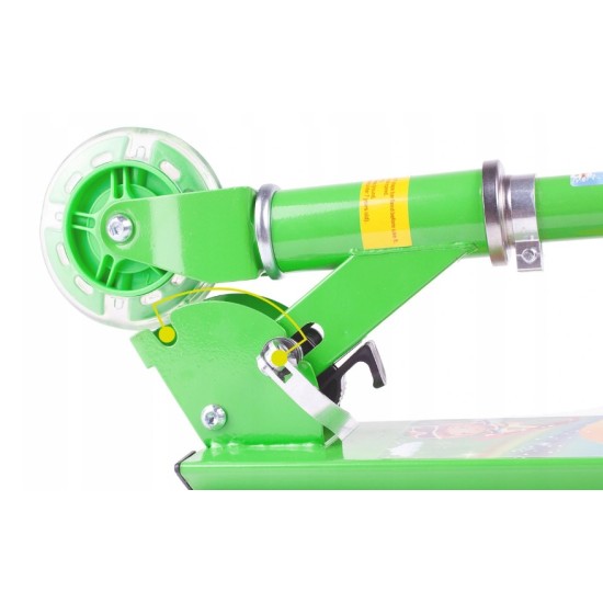 Roheline LED ratastega roller