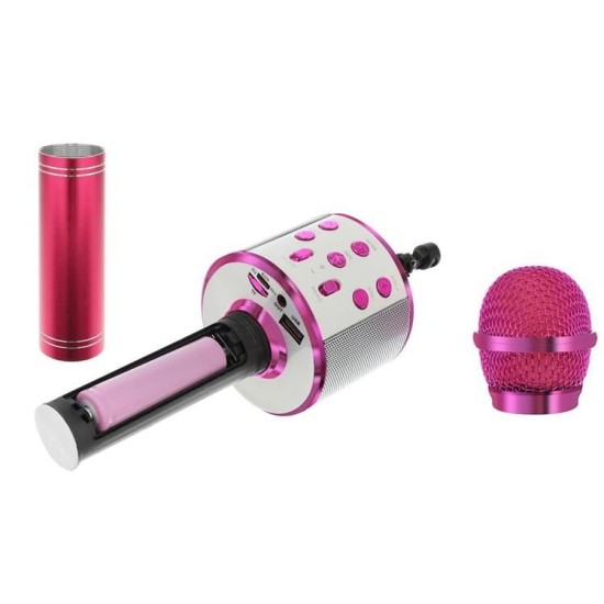 Nešiojamas karaoke bluetooth mikrofonas Ws 858 Silver