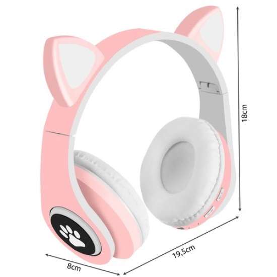 Juhtmevabad Bluetooth-kõrvaklapid koos LED-kõrvaklappidega Rose