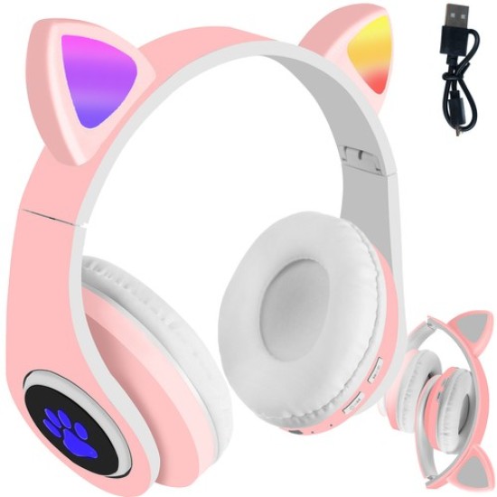 Juhtmevabad Bluetooth-kõrvaklapid koos LED-kõrvaklappidega Rose