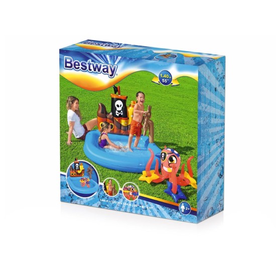 BESTWAY vandens žaidimų baseinas "Piratų laivas", 140x130x104cm.