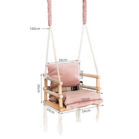 Ühekordne puidust kiik Deluxe Rose