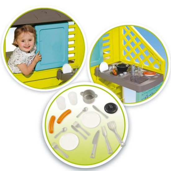 Laste mängumaja köögiga Smoby Pretty Playhouse + Summer Kitchen 