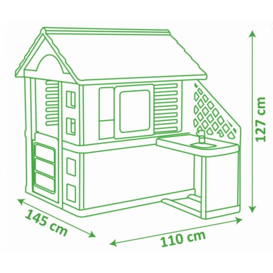 Laste mängumaja köögiga Smoby Pretty Playhouse + Summer Kitchen 