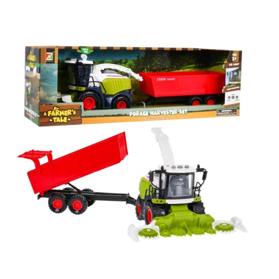 Laste harvester koos haagisega, 40 cm. valguse ja heliga.