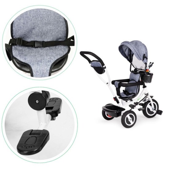 Laste kolmerattaline jalgratas Ecotoys GREY New 2