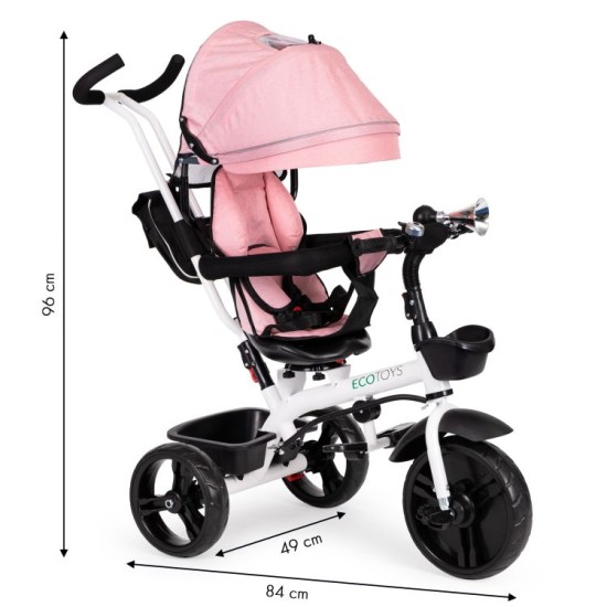 Laste kolmerattaline jalgratas Ecotoys Pink News