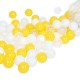 100 tk. värvilised plastpallid 5,5 cm. valge - kollane
