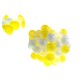 100 tk. värvilised plastpallid 5,5 cm. valge - kollane