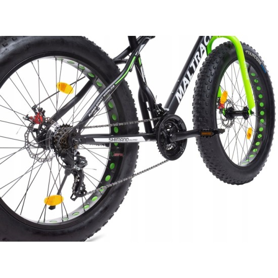 Dviratis MalTrack JAGUAR FATBIKE 26" SHIMANO (plieninis, juoda)