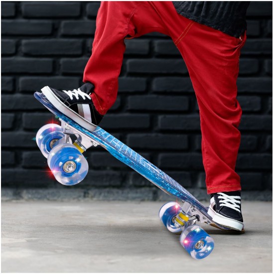 Laste rula "Kosmos" 56 cm LED-valgustusega ratastega