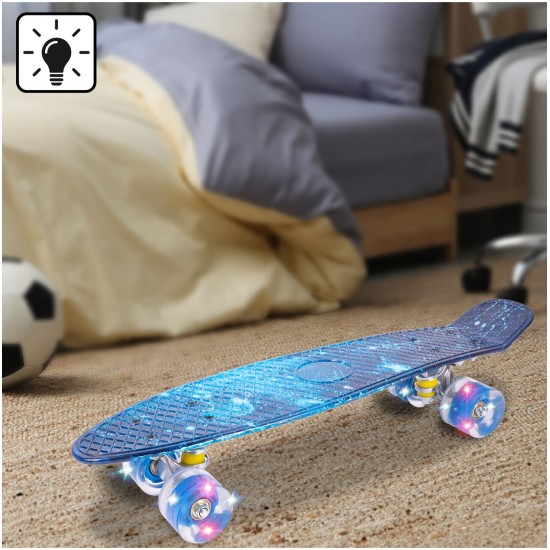 Laste rula "Kosmos" 56 cm LED-valgustusega ratastega
