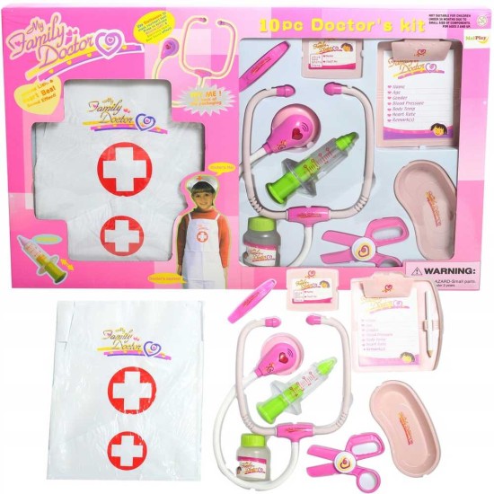 Mänguasjade arsti komplekt helide ja valgustega doktor Pink