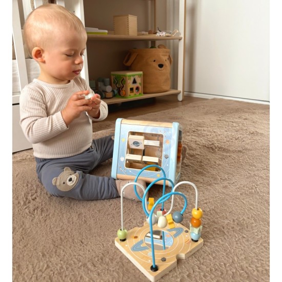 Puidust aktiivsuskuubik TOOKY TOY Cosmos
