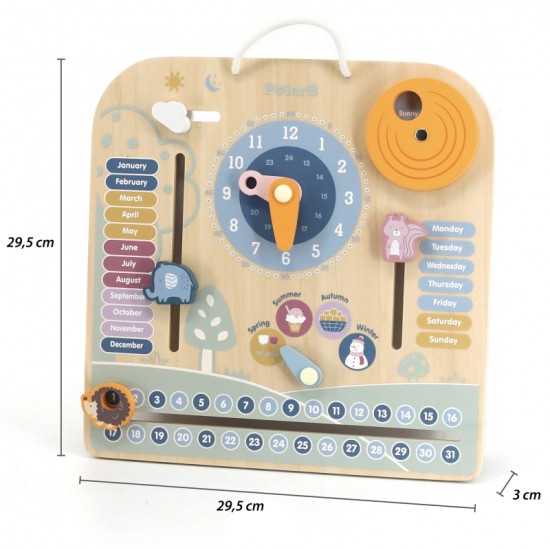TOOKY TOY hariduslik puidust kell - kalender 