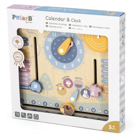 TOOKY TOY hariduslik puidust kell - kalender 