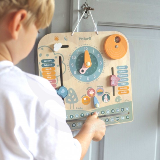 TOOKY TOY hariduslik puidust kell - kalender 