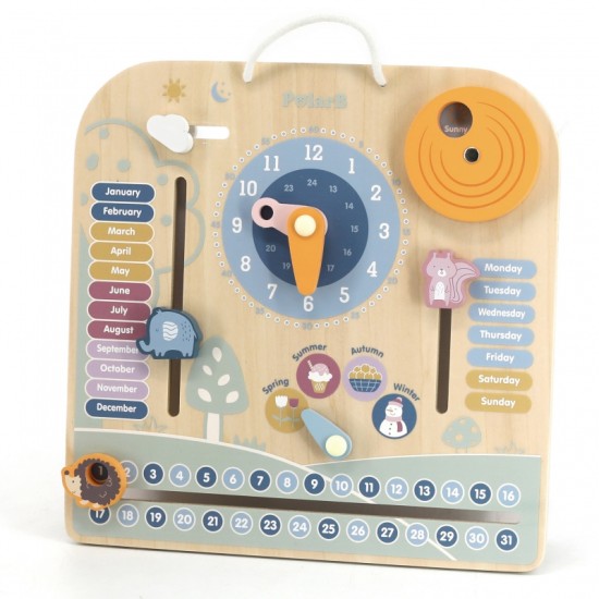 TOOKY TOY hariduslik puidust kell - kalender 