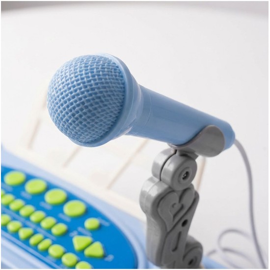 Laste klaver 37 klahvi mikrofoniga, sinine, USB, MP3