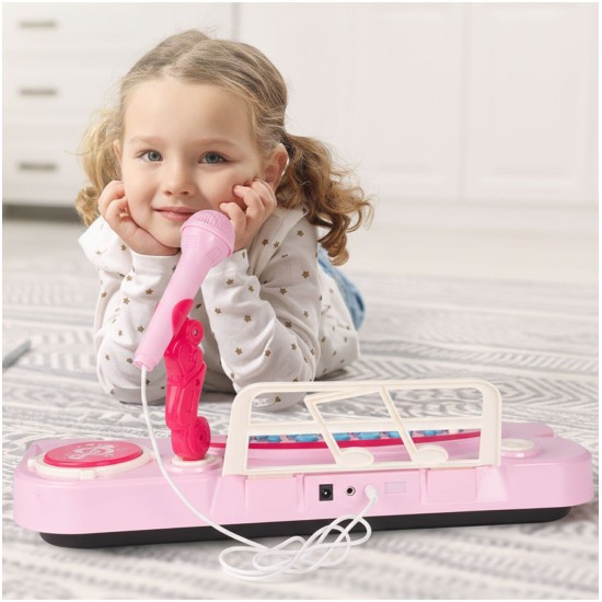 Laste klaver 37 klahvi mikrofoniga, roosa USB, MP3