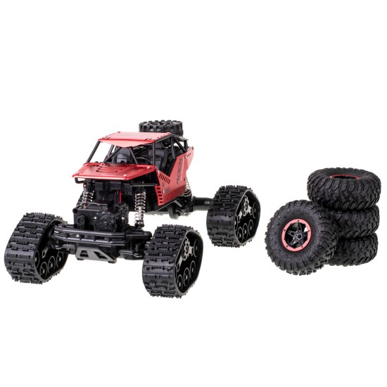 Puldiga juhitav 4x4 maastikuauto ROCK CLIMBING CAR, punane