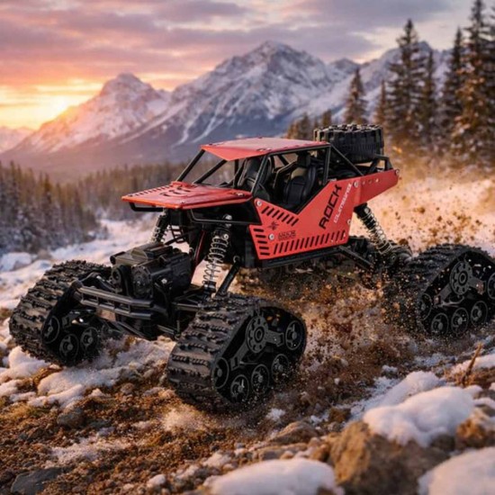 Puldiga juhitav 4x4 maastikuauto ROCK CLIMBING CAR, punane