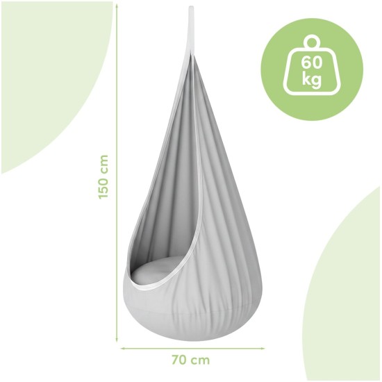 Laste ripptool padjaga, hall, puuvill, 3+, 60 kg
