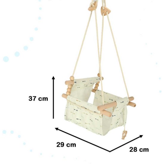 Üheinimese puidust kiik 28 cm, valge