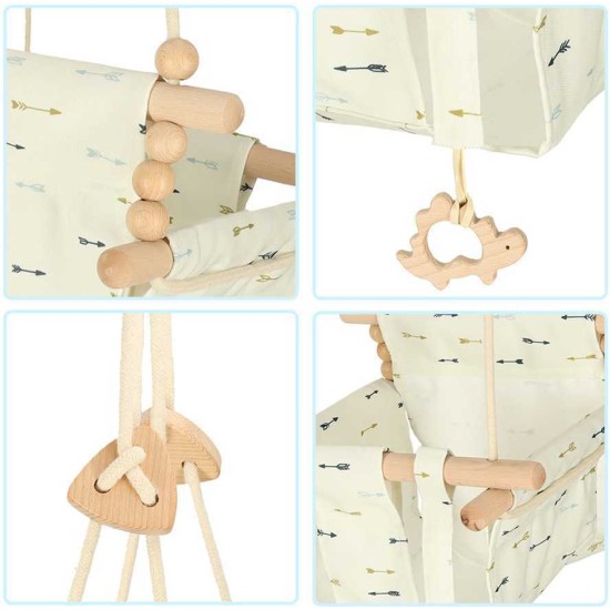 Üheinimese puidust kiik 28 cm, valge