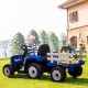 Suur elektriline traktor haagisega, sinine