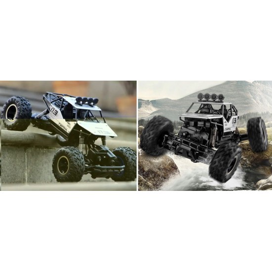 RC auto Rock Crawler 1:16 4WD METALL hõbedane