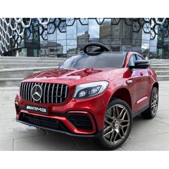 Ühekohaline laste elektriauto Mercedes Benz GLC 63S lakitud 4x4, Dark Red