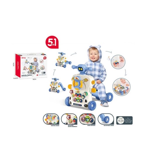 Multifunktsionaalne tõukeratas beebidele 5in1, Blue